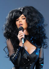 Womens 1980s Big Black Curly Cher Style Wig