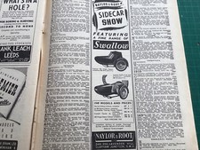 SWALLOW SIDECAR GENUINE PERIOD 1948 NAYLOR & ROOT MOTORCYCLE MAGAZINE ARTICLE