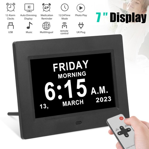 Digital day calendar clock for - day,