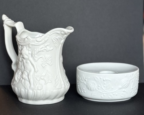 Vintage bisque cherub jug - cherub, by