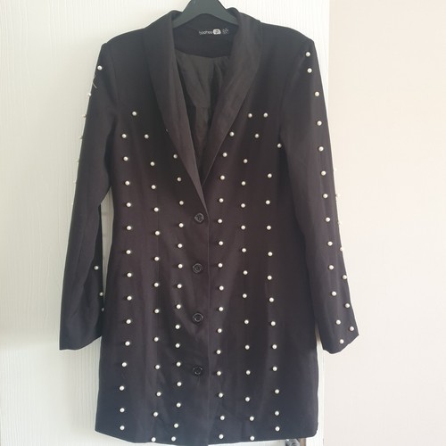 Boohoo black blazer size - black, 10