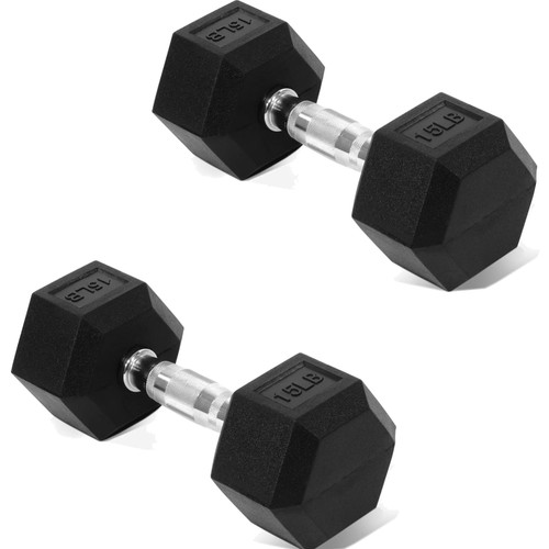 Hex dumbbells rubber coated - hex,