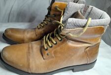 Firetrap men's tan brown leather boots UK size 10