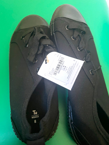 Women black canvas lace - tu,