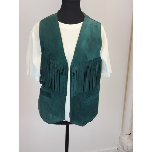 Vintage green suede tassel - green,