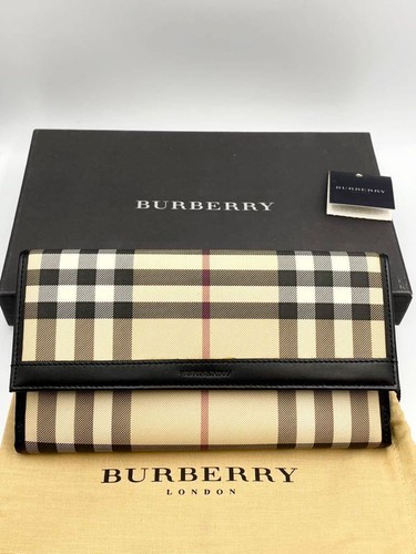Burberry long wallet black - burberry,