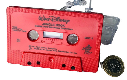 Audio book cassette tape red - book,