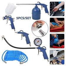 5PCS Air Compressor Accessory Tool Kit Euro Fit Ext Hose Tyre Paint Oil Air Gun