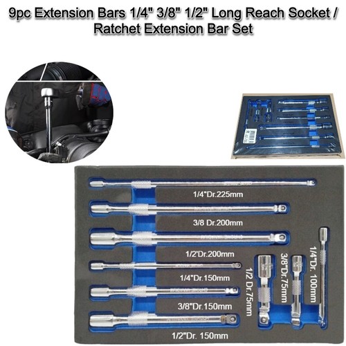 9pc extension bars - bars, 1/4"
