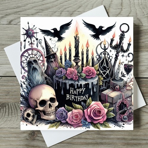 Gothic birthday card goth - gothic,