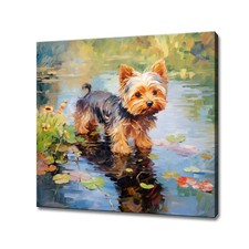 Yorkshire Terrier Dog Puppy Colourful Canvas Print Pet Wall Art Pet Picture Gift