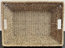 Large Rectangular Handmade Seagrass Gift Idea Hamper/Storage Basket with Handles