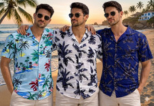 Men hawaiian floral - hawaiian, shirt