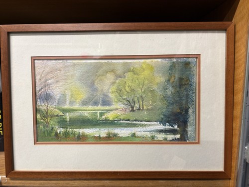 Framed landscape watercolour - landscape,