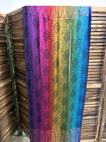 Multicolored rainbow paisley - multicolored,