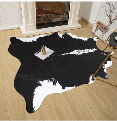 Black white cowhide print - black,
