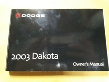 2003 DODGE DAKOTA   OWNER MANUAL 