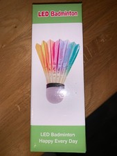Novelty illuminating LED badminton shuttlecocks x 4, bttry powered