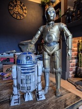 Custom Painted Weathered 21" Talking C3PO & 11" Beeping R2D2