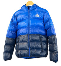 Adidas Kids Boys Puffer Jacket Coat Two Tone Blue 13-14 Yrs Reflective