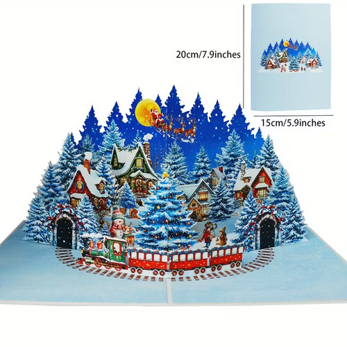 Pop santa and train - pop-up,