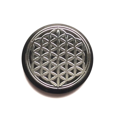 Shungite phone plate flower - shungite,