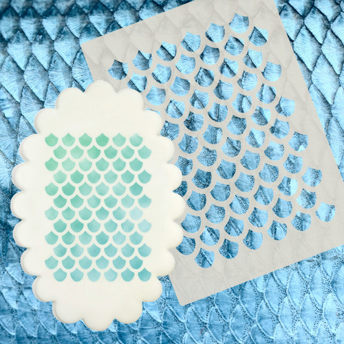 Small fish scales stencil - small,