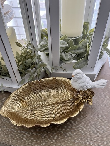 Bird decor white gold - bird,