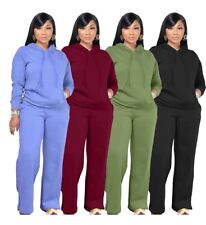 Women Ladies 2Pcs Tracksuit Hoodie Winter Casual Lounge ActiveWear Sweatshirt