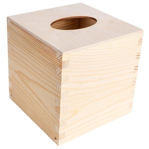 Wooden tissue box square cube - tissue,