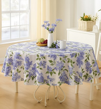 Ralph lauren Round Floral Cotton Tablecloth Lilac & Green Botanical Print