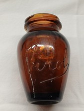 Old virol amber glass jar - virol,