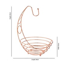 MODERN STAINLESS STEEL CHROME PLATED FRUIT & VEG BASKET BOWL BANANA HANGER SHELF