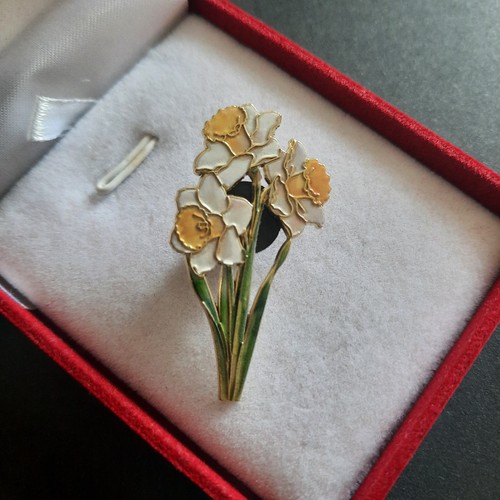 Enamel daffodil flower - enamel,