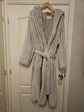 Ladies Fluffy Grey Hooded