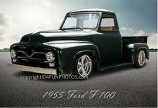 1955 Ford F100 Pickup Truck Muscle Car Hot Rod Man Cave 11" x 17" Photo Print