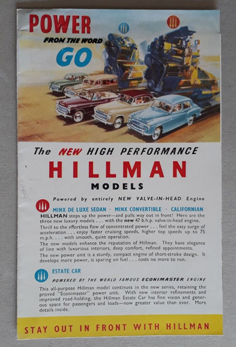 Hillman minx brochure 1954 - hillman,