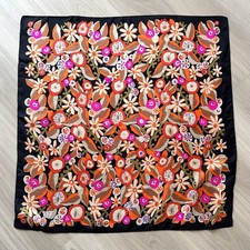 LIBERTY of LONDON Vintage 100%Silk Hand Sewn Scarf Floral England Square