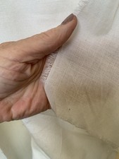 3 Metres Fine White Cotton? Linen? Fabric Dressmaking Craft W160cm Roll End