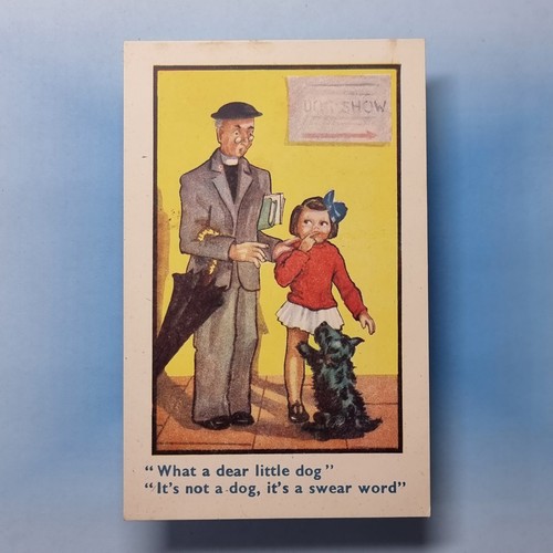 Comic postcard c1950 vicar - postcard,