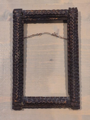 Antique tramp art folk chip - antique,