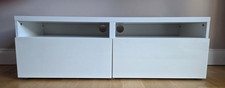 IKEA Besta White TV Entertainment Unit with 2 Drawers and 2 Shelves 120cm