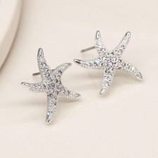 Silver plated crystal starfish