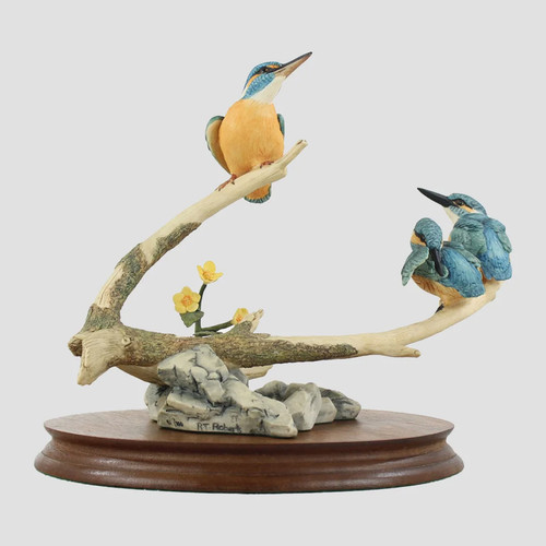 Kingfisher and young border - kingfisher,