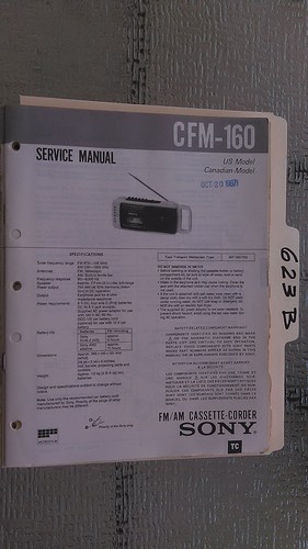 Sony cfm 160 service manual - sony,