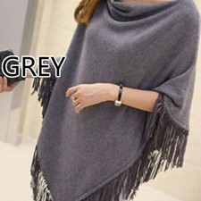 Women Knitted Poncho Wrap