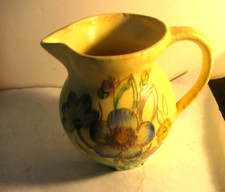 ENGLISH POTTERY  6 3/4 " VINTAGE ART DECO FLORAL DESIGN JUG / PITCHER