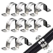 Rigid Pipe Strap Stainless 2 Holes Cable U Bracket Clamp Hanger Tube Strap