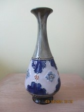 Royal Doulton stoneware vase 1920  Louisa Ayling & Florrie Jones  blue/green