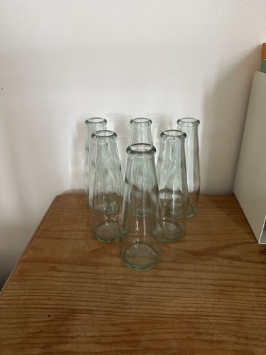 Six glass bud vases wedding - bud,